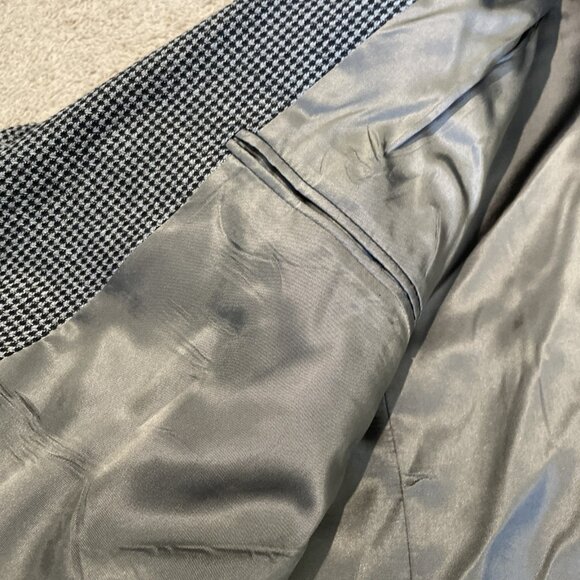 Harve Bernard Houndstooth Sportcoat Blazer Jacket Mens Blazer 46R Gray Blue READ - Picture 12 of 15